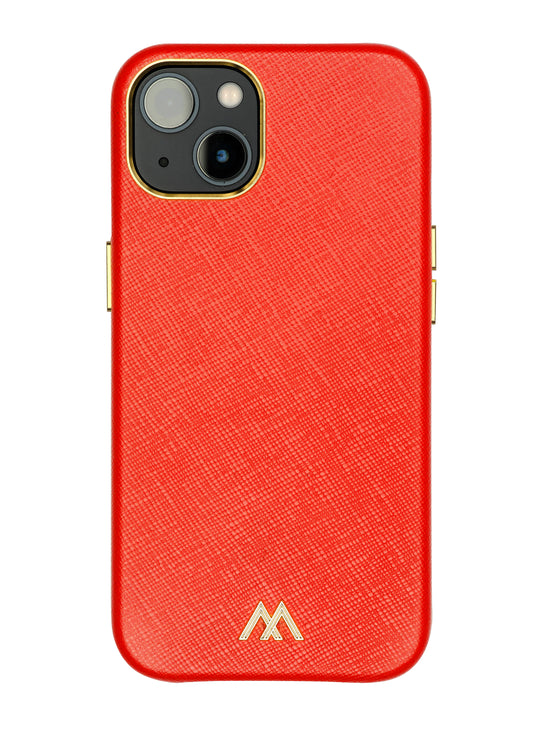 iPhone 12 Pro Max Leather Designer Phone Case-Red